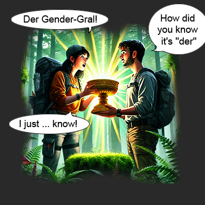 German noun gender hack cartoon