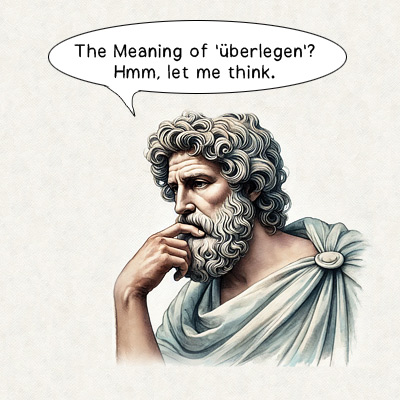 The meaning of überlegen in one image