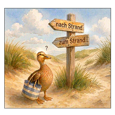 German local prepositions exercise cartoon