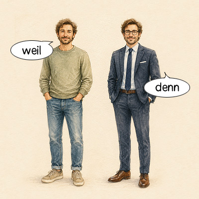cartoon about the different tone of weil and denn